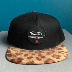 Primitive black and leopard print hat